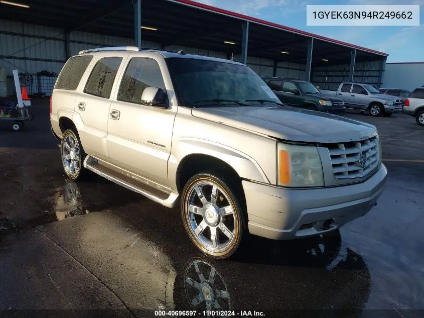 2004 Cadillac Escalade Standard VIN: 1GYEK63N94R249662 Lot: 40696597