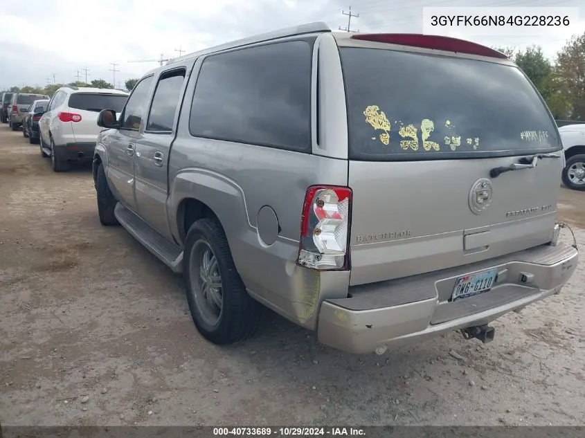 2004 Cadillac Escalade Esv Standard VIN: 3GYFK66N84G228236 Lot: 40733689