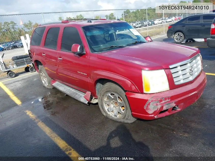 2004 Cadillac Escalade Standard VIN: 1GYEC63T94R241010 Lot: 40753860