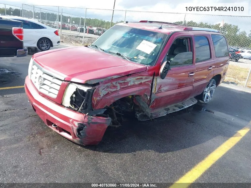 2004 Cadillac Escalade Standard VIN: 1GYEC63T94R241010 Lot: 40753860