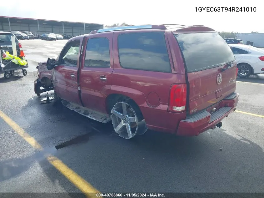 2004 Cadillac Escalade Standard VIN: 1GYEC63T94R241010 Lot: 40753860