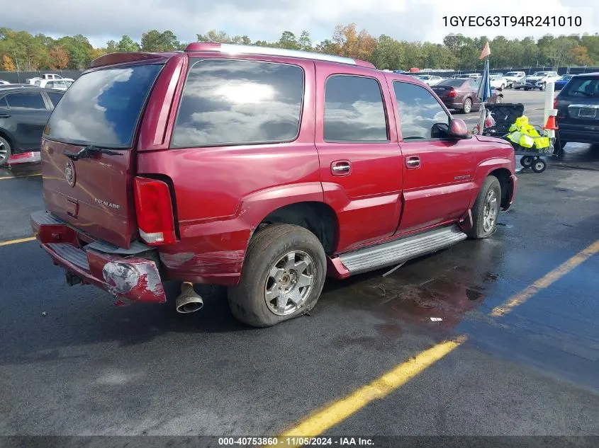 2004 Cadillac Escalade Standard VIN: 1GYEC63T94R241010 Lot: 40753860