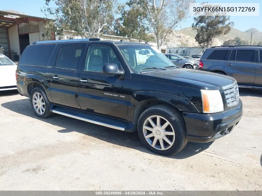 2005 Cadillac Escalade Esv Platinum Edition VIN: 3GYFK66N15G172769 Lot: 39249998