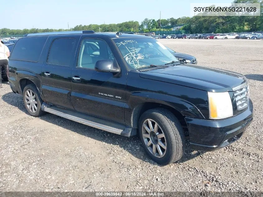 2005 Cadillac Escalade Esv Platinum Edition VIN: 3GYFK66NX5G221628 Lot: 39639542