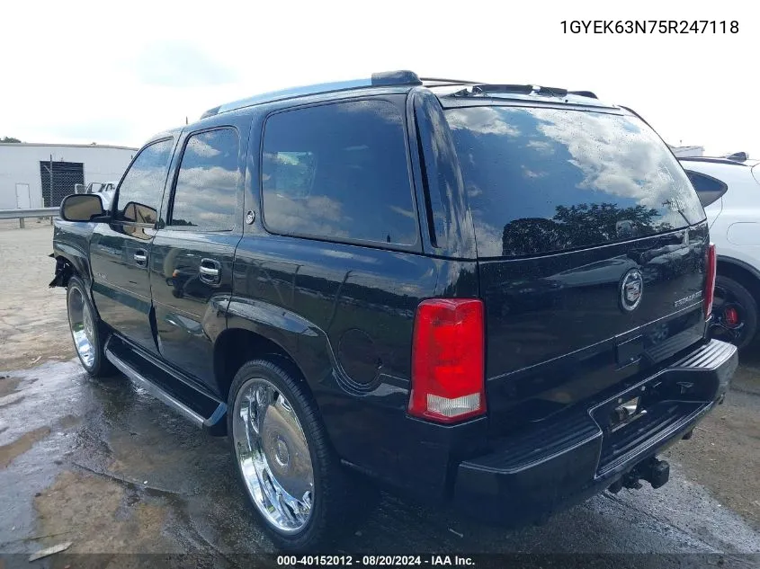 1GYEK63N75R247118 2005 Cadillac Escalade Standard