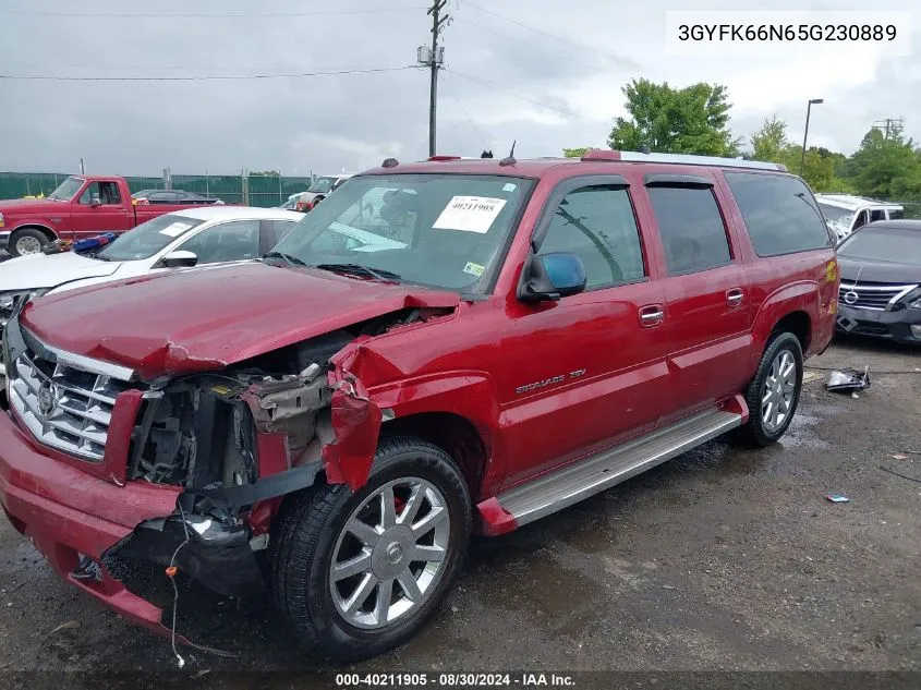 2005 Cadillac Escalade Esv Platinum Edition VIN: 3GYFK66N65G230889 Lot: 40211905