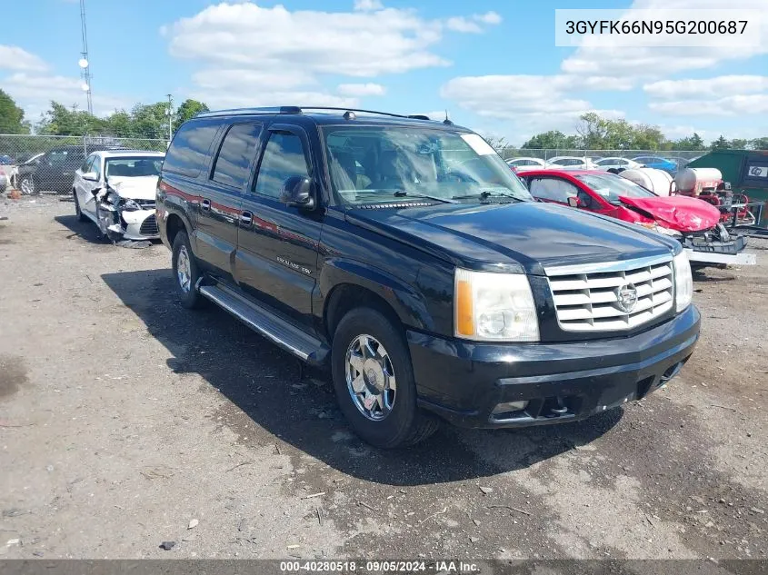 2005 Cadillac Escalade Esv Standard VIN: 3GYFK66N95G200687 Lot: 40280518