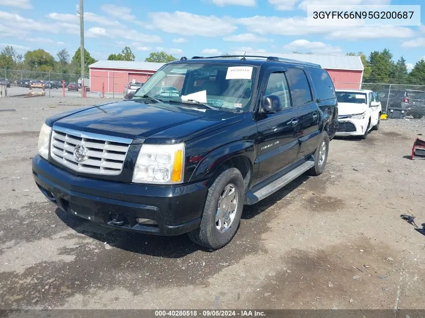 2005 Cadillac Escalade Esv Standard VIN: 3GYFK66N95G200687 Lot: 40280518