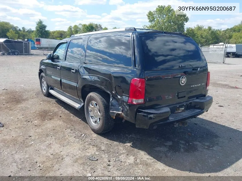 2005 Cadillac Escalade Esv Standard VIN: 3GYFK66N95G200687 Lot: 40280518