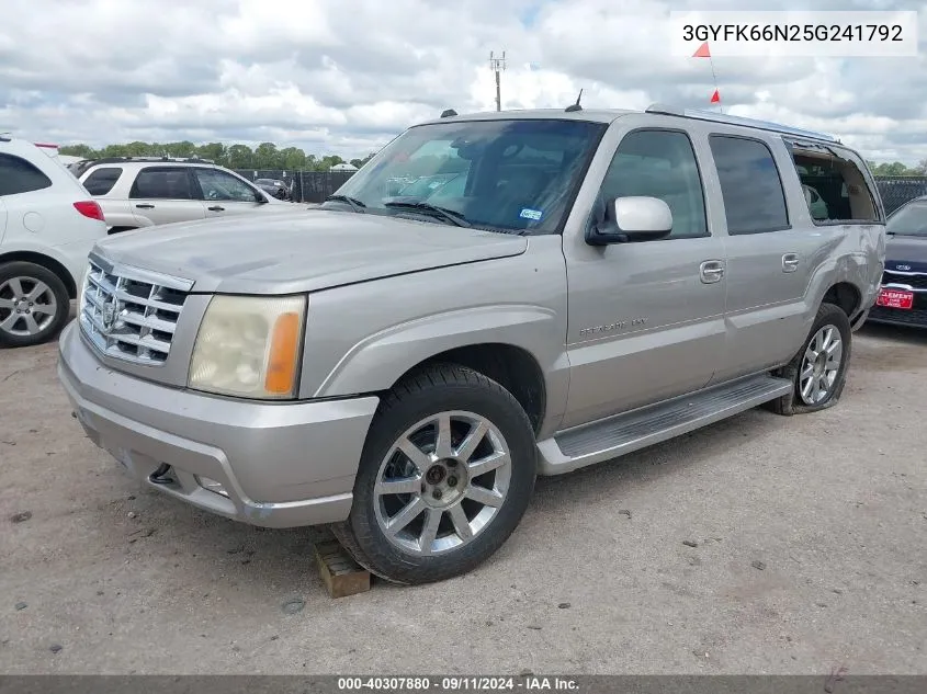 2005 Cadillac Escalade Esv Platinum Edition VIN: 3GYFK66N25G241792 Lot: 40307880