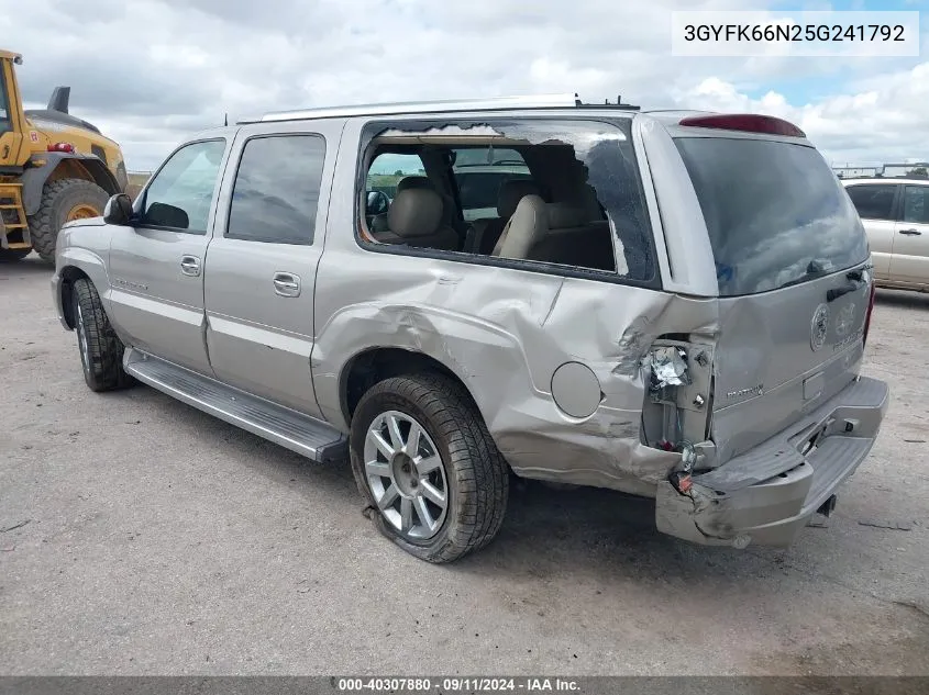 2005 Cadillac Escalade Esv Platinum Edition VIN: 3GYFK66N25G241792 Lot: 40307880