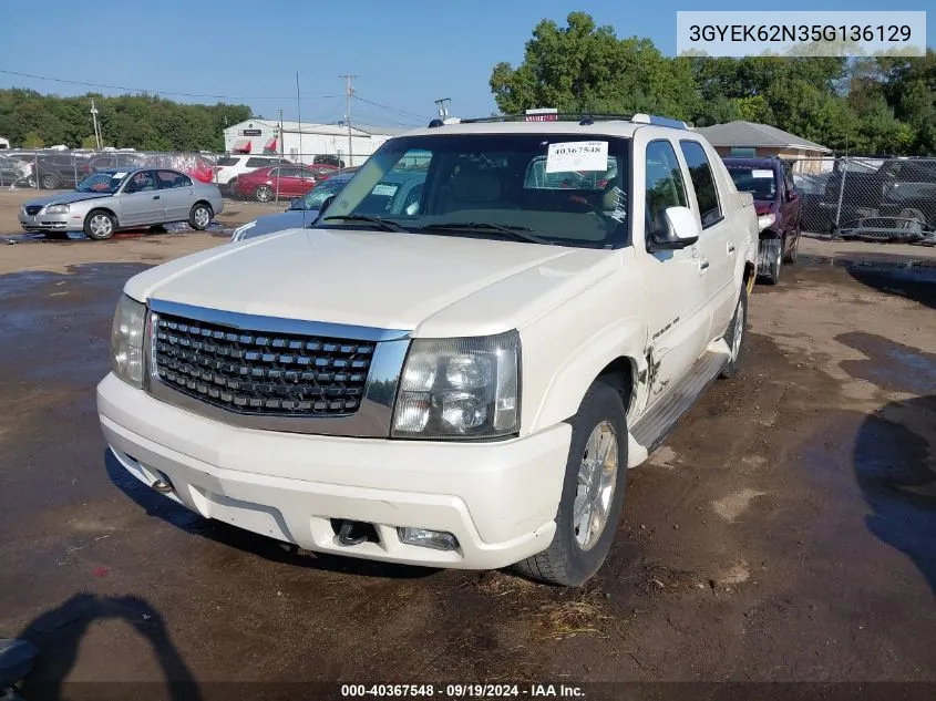 2005 Cadillac Escalade Ext Standard VIN: 3GYEK62N35G136129 Lot: 40367548