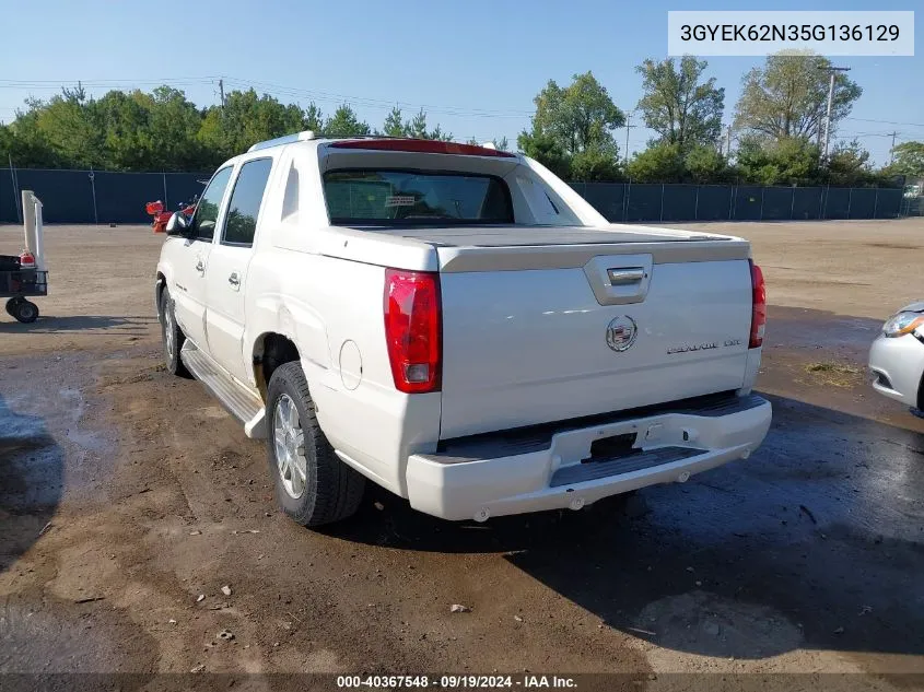 2005 Cadillac Escalade Ext Standard VIN: 3GYEK62N35G136129 Lot: 40367548