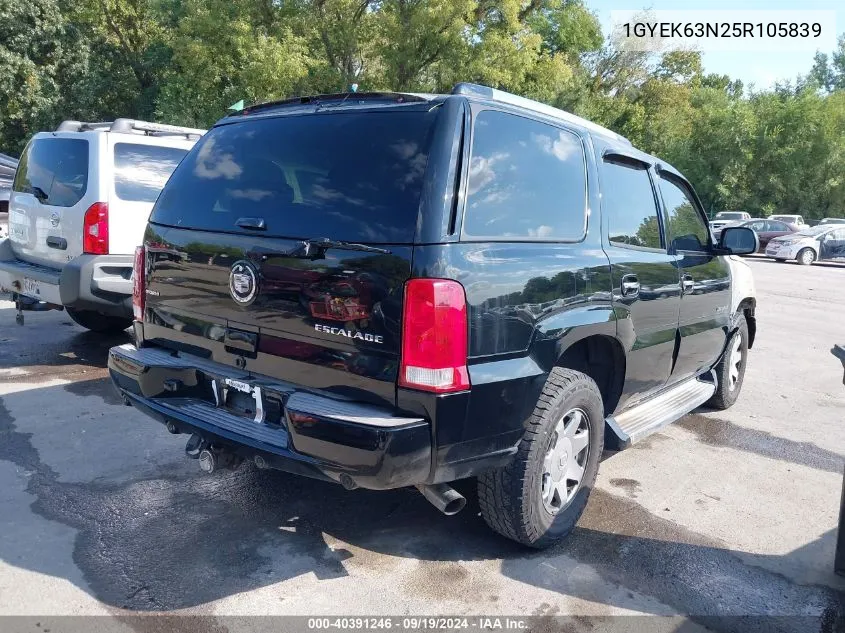 2005 Cadillac Escalade Standard VIN: 1GYEK63N25R105839 Lot: 40391246