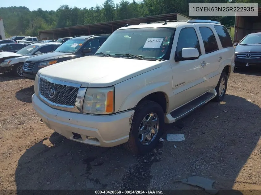 2005 Cadillac Escalade Standard VIN: 1GYEK63N25R222935 Lot: 40420568