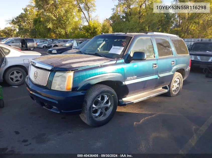 2005 Cadillac Escalade Standard VIN: 1GYEK63N55R116298 Lot: 40436405