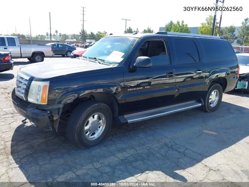 2005 Cadillac Escalade Esv Standard VIN: 3GYFK66N95G262560 Lot: 40450390