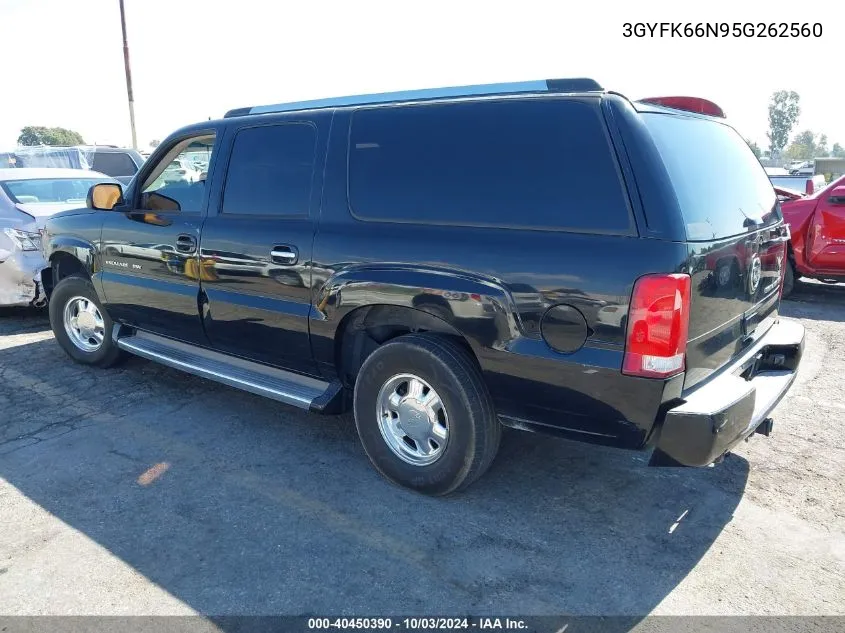 2005 Cadillac Escalade Esv Standard VIN: 3GYFK66N95G262560 Lot: 40450390