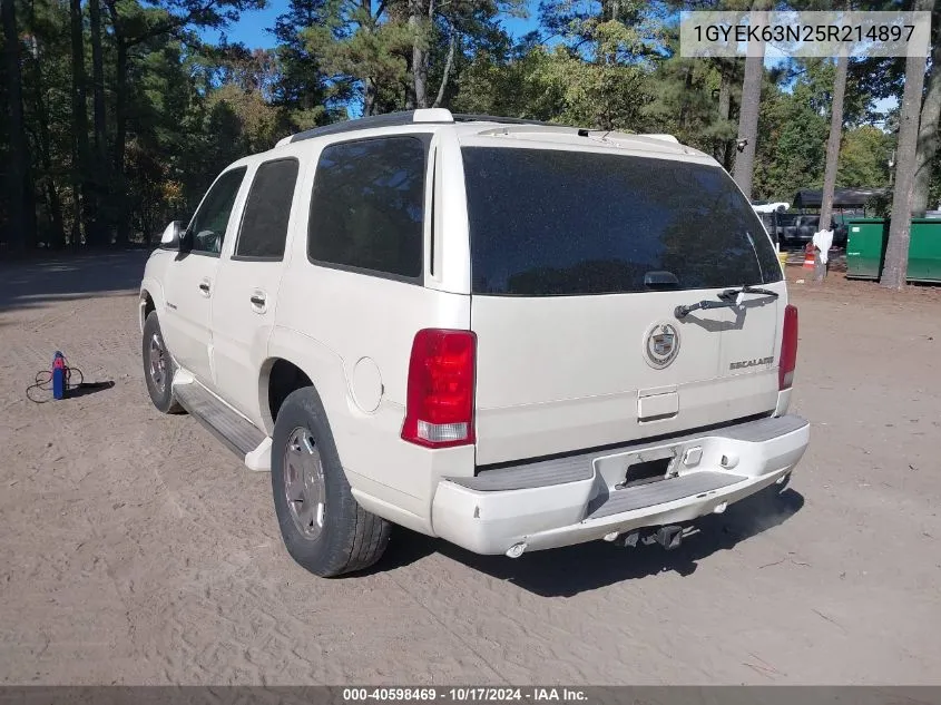 2005 Cadillac Escalade Standard VIN: 1GYEK63N25R214897 Lot: 40598469