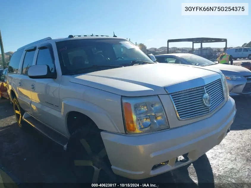 2005 Cadillac Escalade Esv Standard VIN: 3GYFK66N75G254375 Lot: 40623817