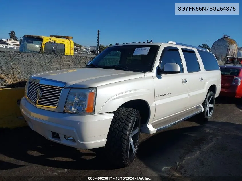 2005 Cadillac Escalade Esv Standard VIN: 3GYFK66N75G254375 Lot: 40623817