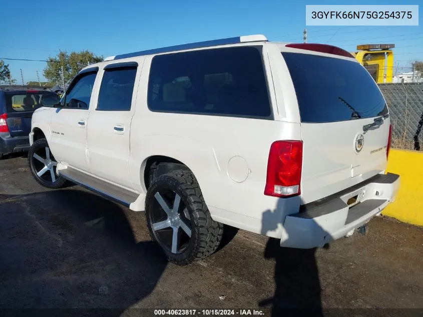 2005 Cadillac Escalade Esv Standard VIN: 3GYFK66N75G254375 Lot: 40623817