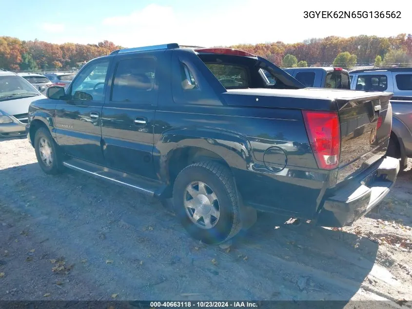 2005 Cadillac Escalade Ext Standard VIN: 3GYEK62N65G136562 Lot: 40663118