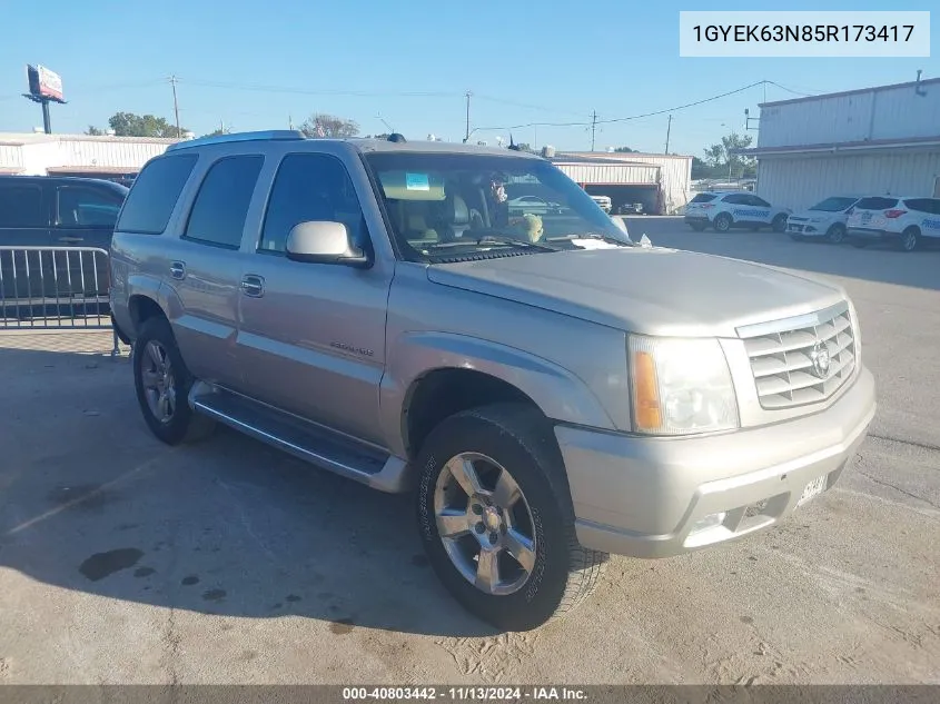 2005 Cadillac Escalade Standard VIN: 1GYEK63N85R173417 Lot: 40803442