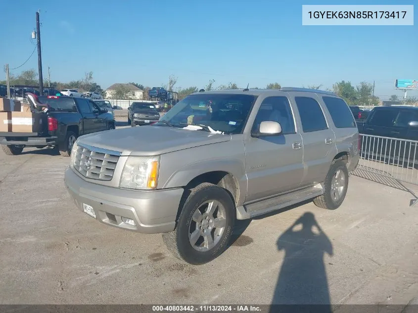 2005 Cadillac Escalade Standard VIN: 1GYEK63N85R173417 Lot: 40803442