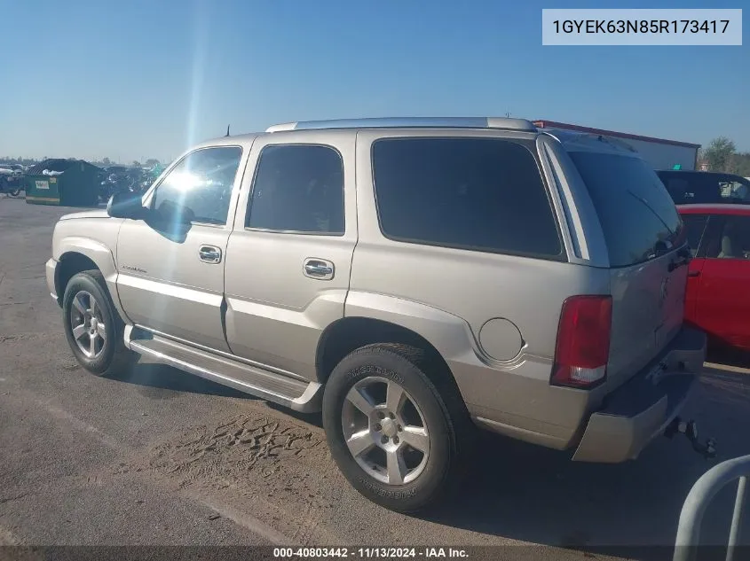 2005 Cadillac Escalade Standard VIN: 1GYEK63N85R173417 Lot: 40803442