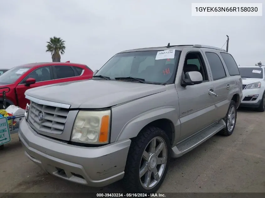 2006 Cadillac Escalade Standard VIN: 1GYEK63N66R158030 Lot: 39433234