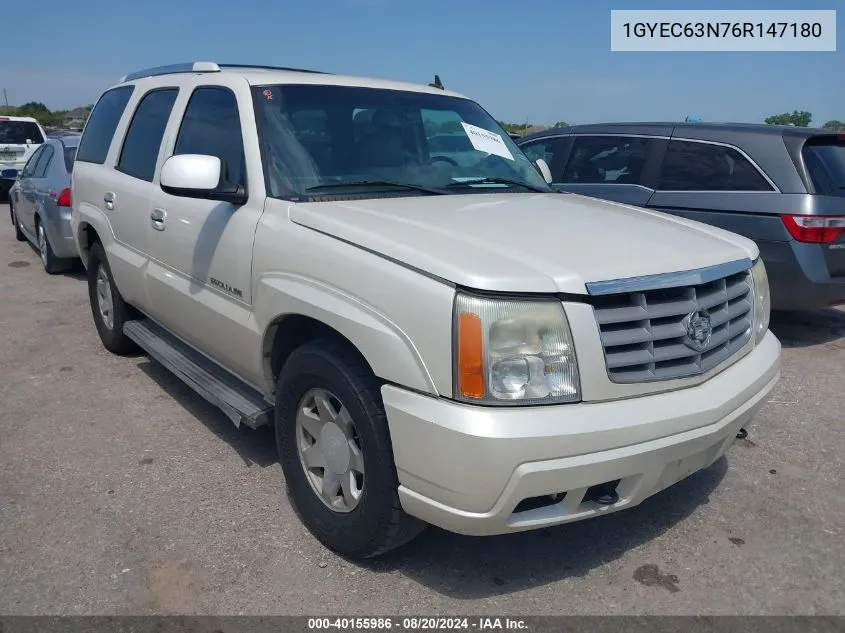 2006 Cadillac Escalade Standard VIN: 1GYEC63N76R147180 Lot: 40155986