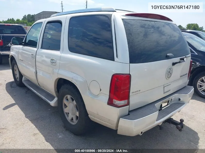 2006 Cadillac Escalade Standard VIN: 1GYEC63N76R147180 Lot: 40155986