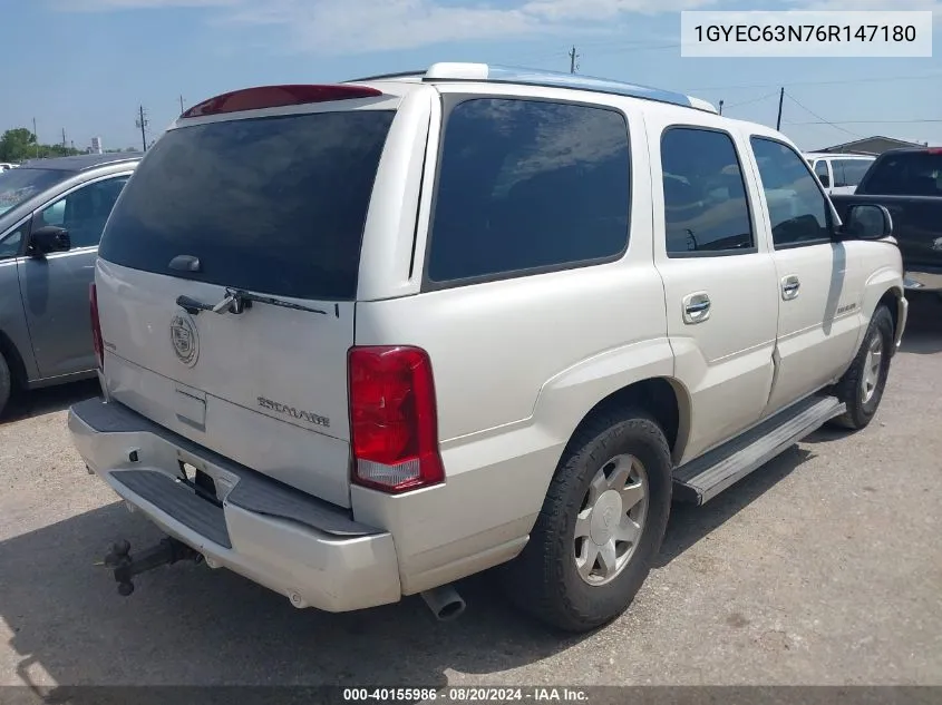 2006 Cadillac Escalade Standard VIN: 1GYEC63N76R147180 Lot: 40155986