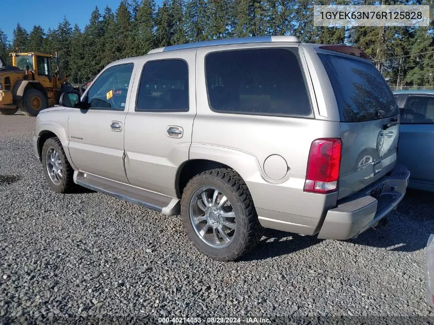 2006 Cadillac Escalade Standard VIN: 1GYEK63N76R125828 Lot: 40214053