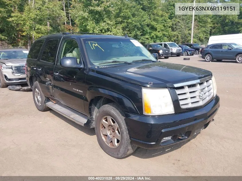 2006 Cadillac Escalade Standard VIN: 1GYEK63NX6R119151 Lot: 40231028