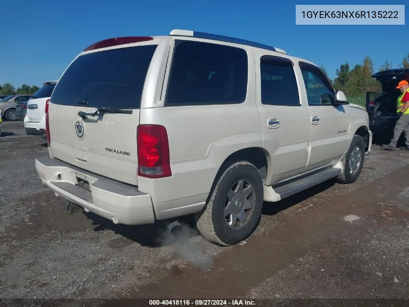 2006 Cadillac Escalade Standard VIN: 1GYEK63NX6R135222 Lot: 40418116