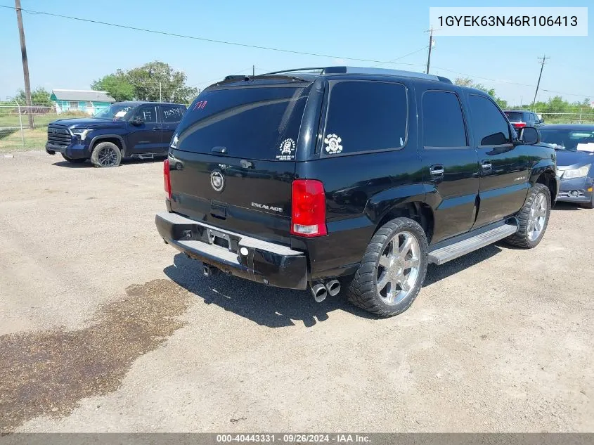 2006 Cadillac Escalade Standard VIN: 1GYEK63N46R106413 Lot: 40443331