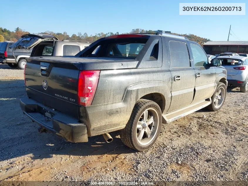 2006 Cadillac Escalade Ext Standard VIN: 3GYEK62N26G200713 Lot: 40670067