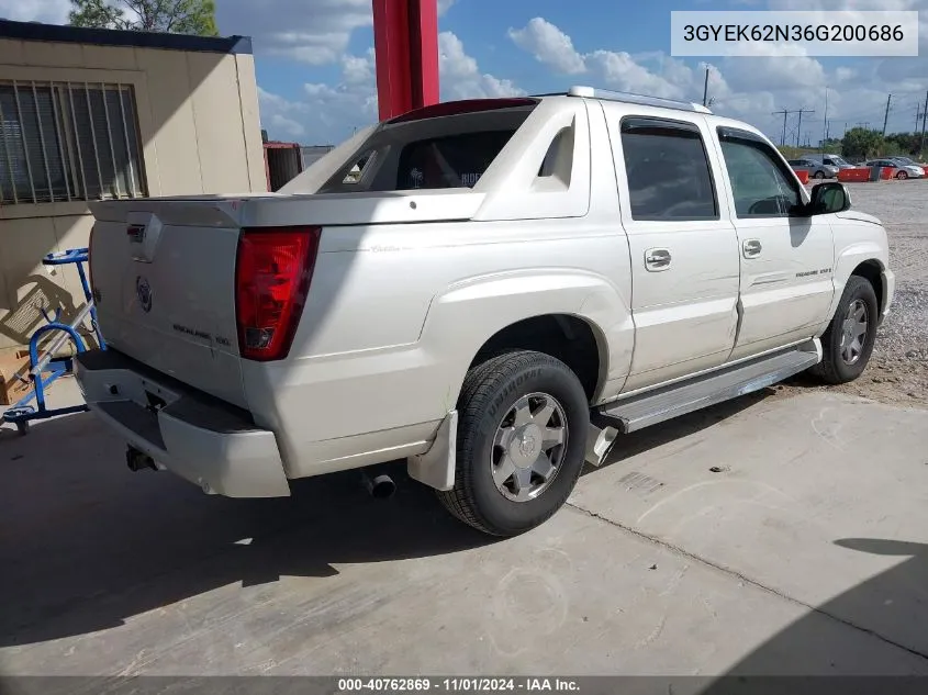 2006 Cadillac Escalade Ext Standard VIN: 3GYEK62N36G200686 Lot: 40762869