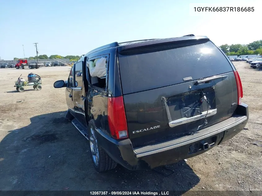 2007 Cadillac Escalade Esv Standard VIN: 1GYFK66837R186685 Lot: 12057357