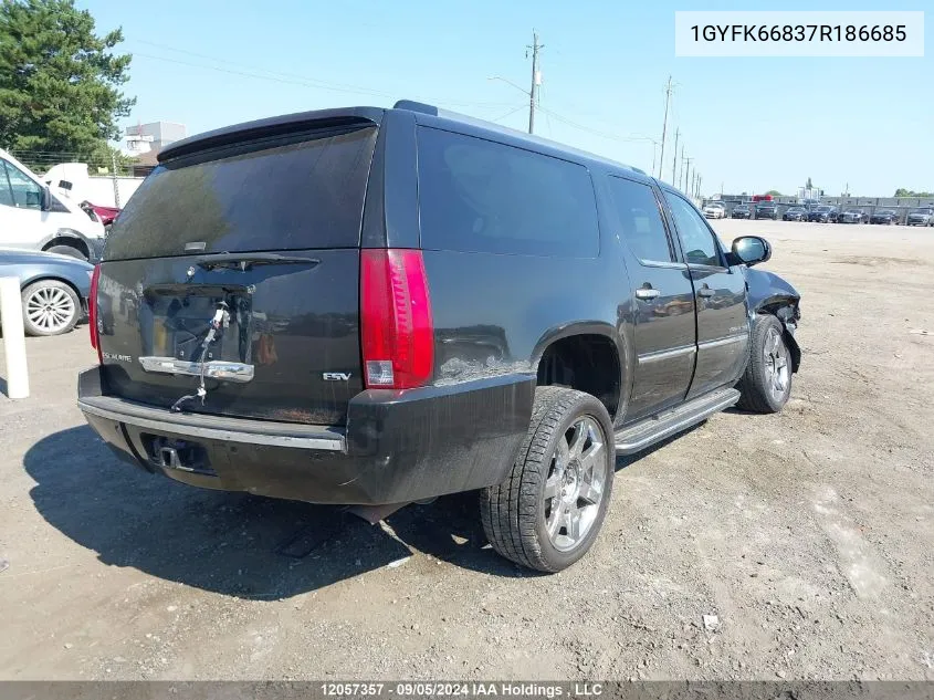 2007 Cadillac Escalade Esv Standard VIN: 1GYFK66837R186685 Lot: 12057357