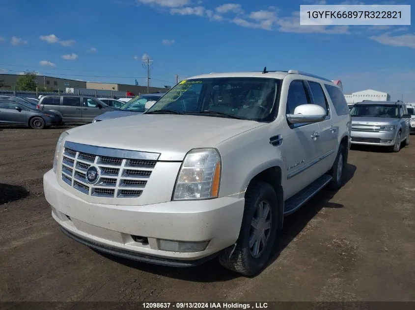 2007 Cadillac Escalade Esv VIN: 1GYFK66897R322821 Lot: 12098637