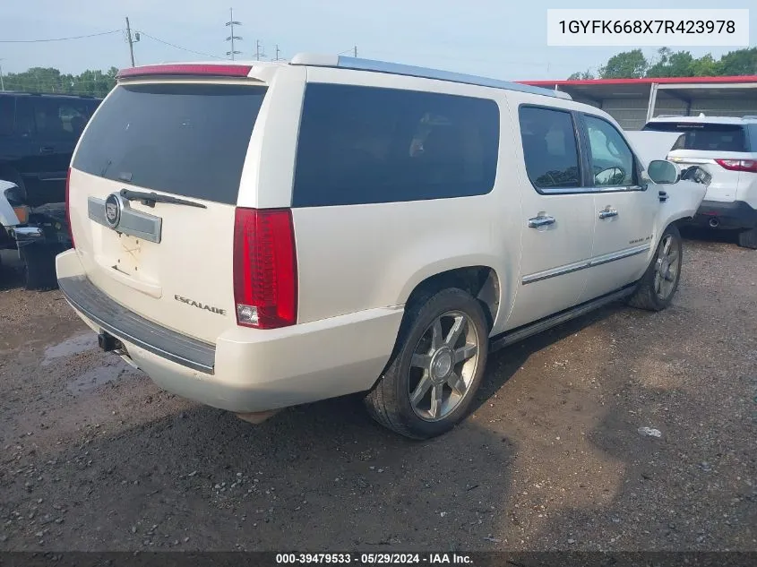 2007 Cadillac Escalade Esv Standard VIN: 1GYFK668X7R423978 Lot: 39479533