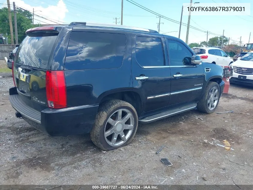 2007 Cadillac Escalade Standard VIN: 1GYFK63867R379031 Lot: 39687727