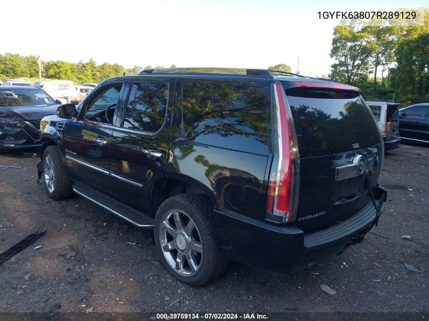 2007 Cadillac Escalade Standard VIN: 1GYFK63807R289129 Lot: 39759134