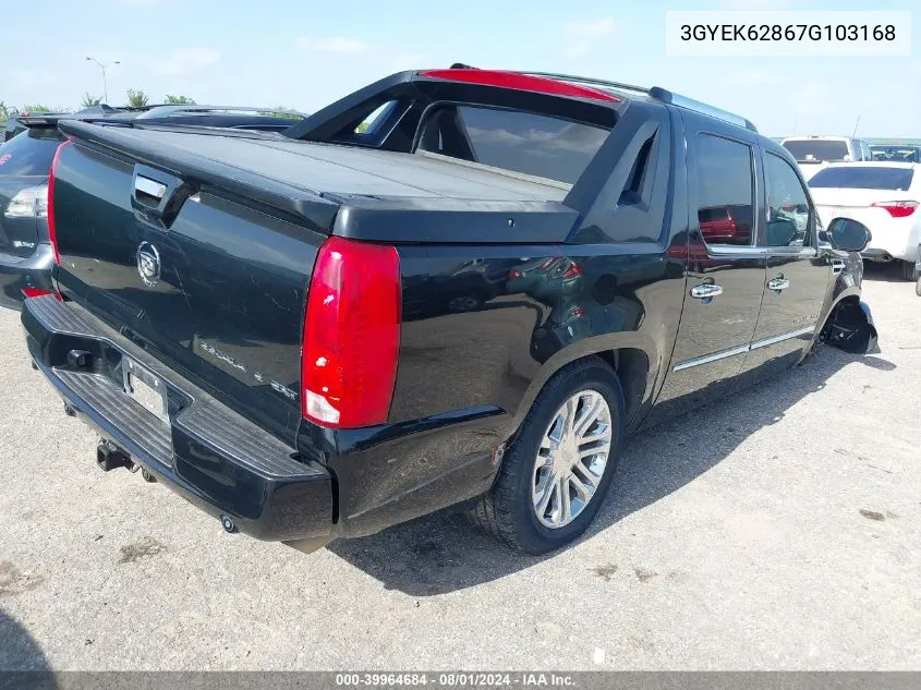 2007 Cadillac Escalade Ext Standard VIN: 3GYEK62867G103168 Lot: 39964684