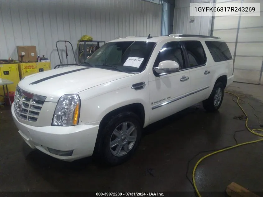 2007 Cadillac Escalade Esv Standard VIN: 1GYFK66817R243269 Lot: 39972239