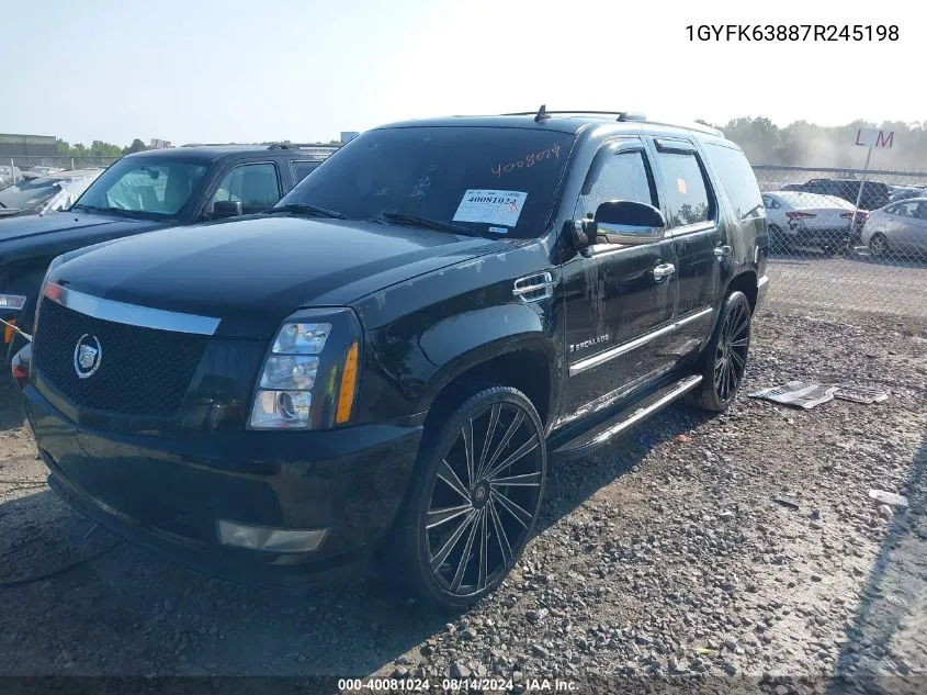 2007 Cadillac Escalade Standard VIN: 1GYFK63887R245198 Lot: 40081024