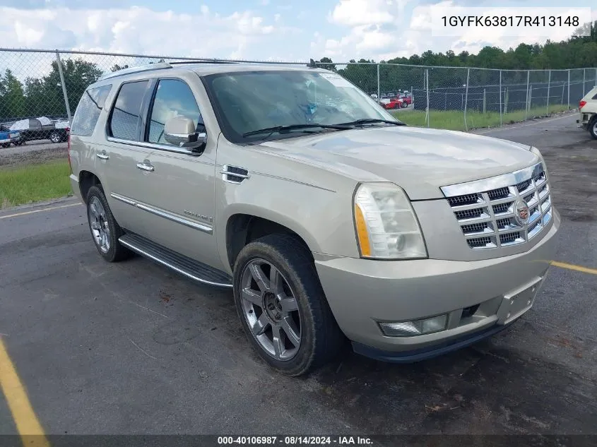 2007 Cadillac Escalade Standard VIN: 1GYFK63817R413148 Lot: 40106987